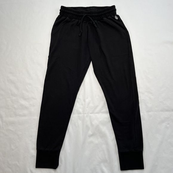 Free People Movement Sunny Skinny Jogger Sweatpants Women's M Black Stretch - Picture 1 of 9